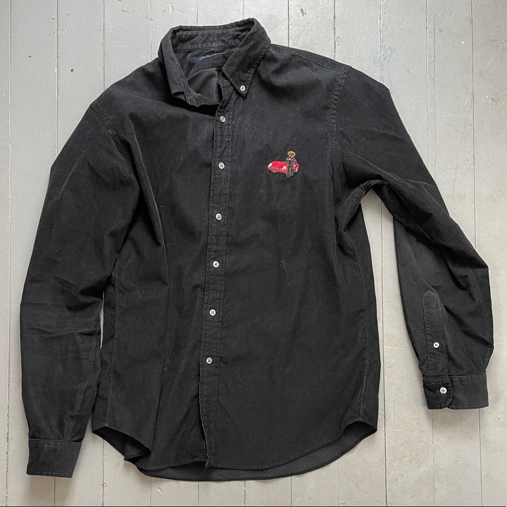 Polo Bear Ralph Lauren Corduroy Button Up Large